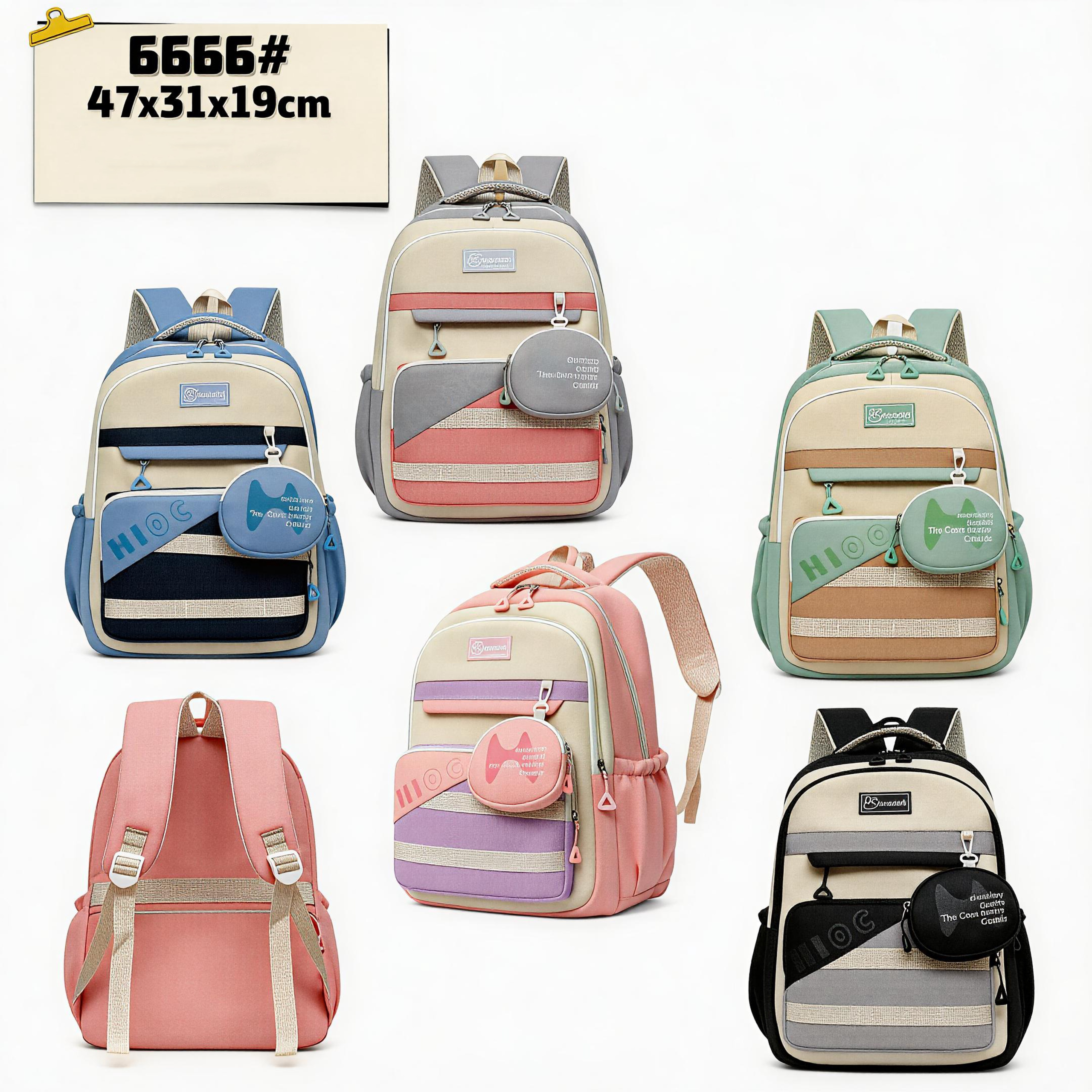 Short" Edition Backpack - Pastel Purple Daypack with Sporty Bungee & Ergonomic Straps&666621 21